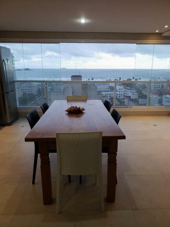 Apto Com Vista Para O Mar E Ampla Varanda Gourmet Διαμέρισμα Γκουαρούχα Εξωτερικό φωτογραφία